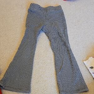 Chic Black and White Patterned Flare Pants